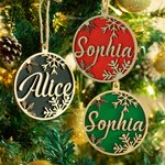Gepersonaliseerd Sneeuwvlok Houten Kerstboom Ornament met Naam Stocking Stuffer Kerstcadeau voor Familie