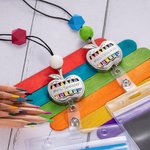 Personalised Apple Aromatherapy Lanyard ID Holder with Bead Teacher Gift