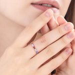 Personalizada rectangular 1-10 Familia Birthstone Anillo de plata esterlina Día de la Madre de regalo para ella