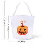 Personlig Pumpa Häxhatt Design Hink med Namn Halloween Bus eller Godis Present till Barn