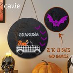 Custom Round Halloween Pumpkins and Bats  Door Sign for Halloween Party