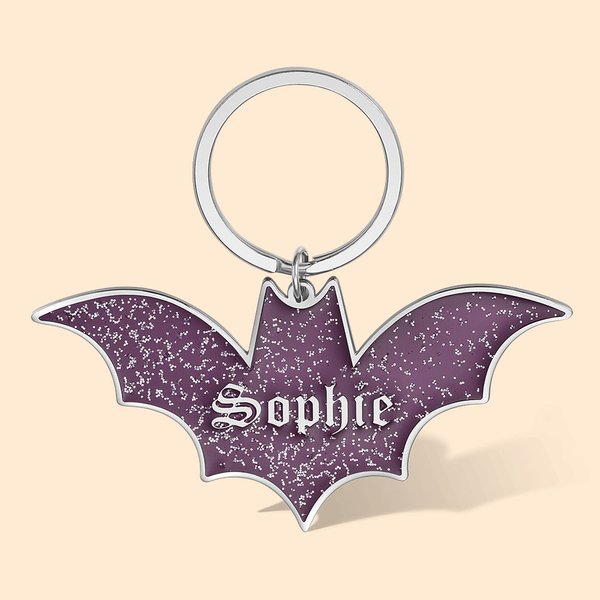 Personalisierte Gothic Glitter Fledermaus Haustier Hund ID Namensschild Haustier Halloween-Kostüm Geschenk für Tierbesitzer Liebhaber
