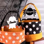 Halloween Autumn Wooden Hanging Decorations Bag Basket Tags