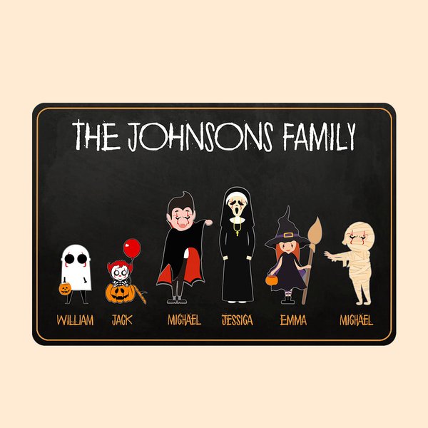 Felpudo familiar personalizado de Halloween
