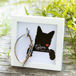 Pet Silhouette Memorial Wood Frame with a Collar Hook