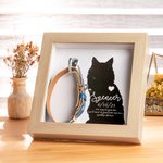 Pet Silhouette Memorial Wood Frame with a Collar Hook