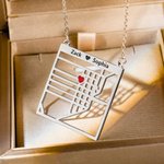 Personalisierte Sterling Silber Karte Halskette