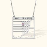 Personalisierte Sterling Silber Karte Halskette