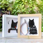 Pet Silhouette Memorial Wood Frame with a Collar Hook