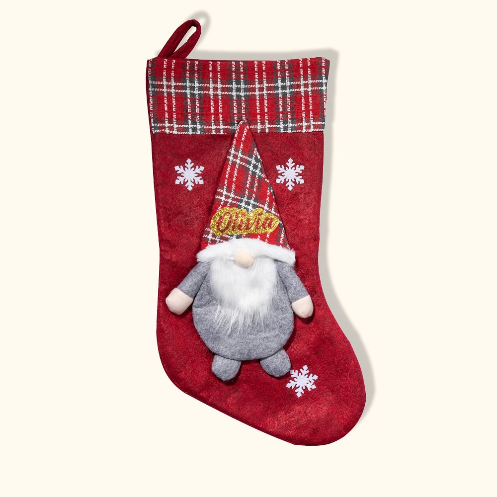 Christmas Stocking Personalized Gnomes Elf