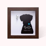 Pet Silhouette Memorial Wood Frame with a Collar Hook
