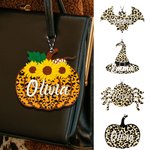 Halloween Leopard Bag Tags with Name & Monogram