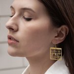 Personalized Sterling Silver Map Earring Jewelry Gift for Her