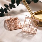 Personalized Sterling Silver Map Earring Jewelry Gift for Her