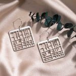 Personalized Sterling Silver Map Earring Jewelry Gift for Her