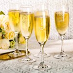 Personalized Set of 2 Wedding Champagne Glasses Gift for Couples