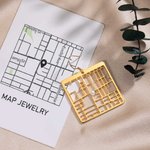 Personalized Sterling Silver Map Earring Jewelry Gift for Her