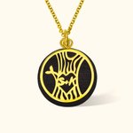 Personalized Vintage Metal Tree & Wood Disc Double-layer Pendant Necklace