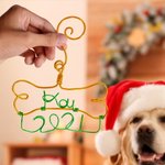 Handcrafted Wire Bone with Pet's Name Dog Ornament