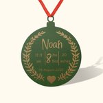 First Christmas Newborn Baby Birth Stats Ornament Hanging