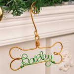 Handcrafted Wire Bone with Pet's Name Dog Ornament