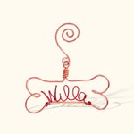 Handcrafted Wire Bone with Pet's Name Dog Ornament