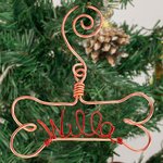 Handcrafted Wire Bone with Pet's Name Dog Ornament