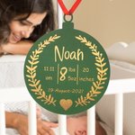 First Christmas Newborn Baby Birth Stats Ornament Hanging