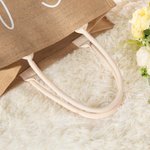 Personalised Burlap Jute Tote Bag with Name or Letter Wedding Party Bridal Shower Gift for Bridesmaid Friends