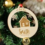 Personalized Housewarming Gift Wooden Christmas Ornament Our First Christmas in Our New Home