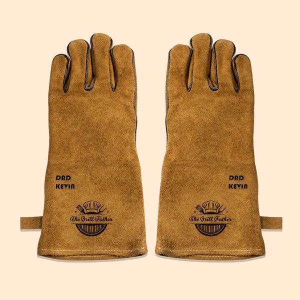 Gants Barbecue Personnalisés avec Nom Gants Isolation Thermique Cadeau Anniversaire Fête des Pères pour Homme