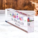 Plaque de table florale personnalisée en 3D Décor de bureau