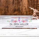 Plaque de table florale personnalisée en 3D Décor de bureau