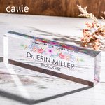 Plaque de table florale personnalisée en 3D Décor de bureau