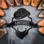 Décoration Murale de Style Western Cowboy Nom Personnalisable