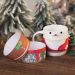 Personalized Santa Claus Snowman Gingerbread Man 12oz Christmas Mug & Mug Sleeve Set with Name Christmas Gift for Family Friends