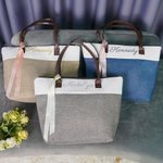 Sac en toile personnalisé avec poignée et ruban Wedding Bridesmaid Bridal Shower Bachelorette Gift for Bridesmaid Friends