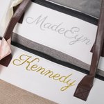 Sac en toile personnalisé avec poignée et ruban Wedding Bridesmaid Bridal Shower Bachelorette Gift for Bridesmaid Friends