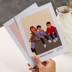 Personlig ansiktslös porträttillustration Heminredning Jubileumspresent