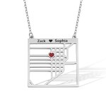 Personalisierte Sterling Silber Karte Halskette