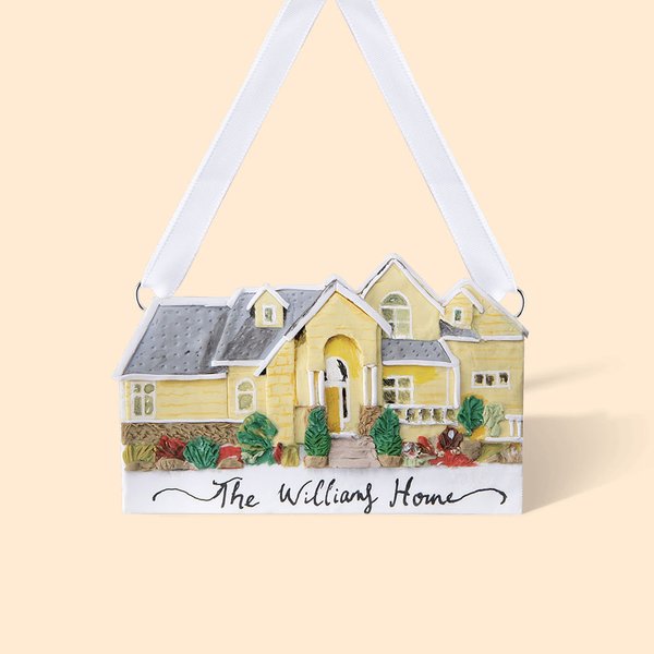 Personalizzato fatto a mano 3D casa ritratto modello Ornamento casa con testo Natale regalo di inaugurazione per l'amico di famiglia
