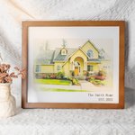 Custom House Portrait Watercolour Home Painting Gift for Housewarming