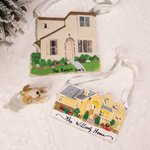 Personalized Handmade 3D Family House Portrait Model Ornament Home Decor with Text Christmas Housewarming Gift for Family Friend