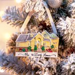 Personalized Handmade 3D Family House Portrait Model Ornament Home Decor with Text Christmas Housewarming Gift for Family Friend