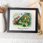 Custom House Portrait Watercolour Home Painting Gift for Housewarming