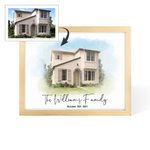 Custom House Portrait Watercolour Home Painting Gift for Housewarming