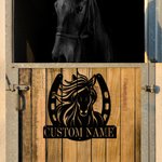Personalized Horse Sign Metal Horse Wall Art Decor
