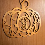 Gepersonaliseerde herfst pompoen monogram metalen bord decor