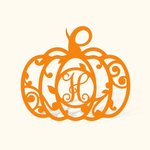 Gepersonaliseerde herfst pompoen monogram metalen bord decor