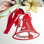 Newborn Baby Bell Christmas Ornaments with Personalised Name and Date